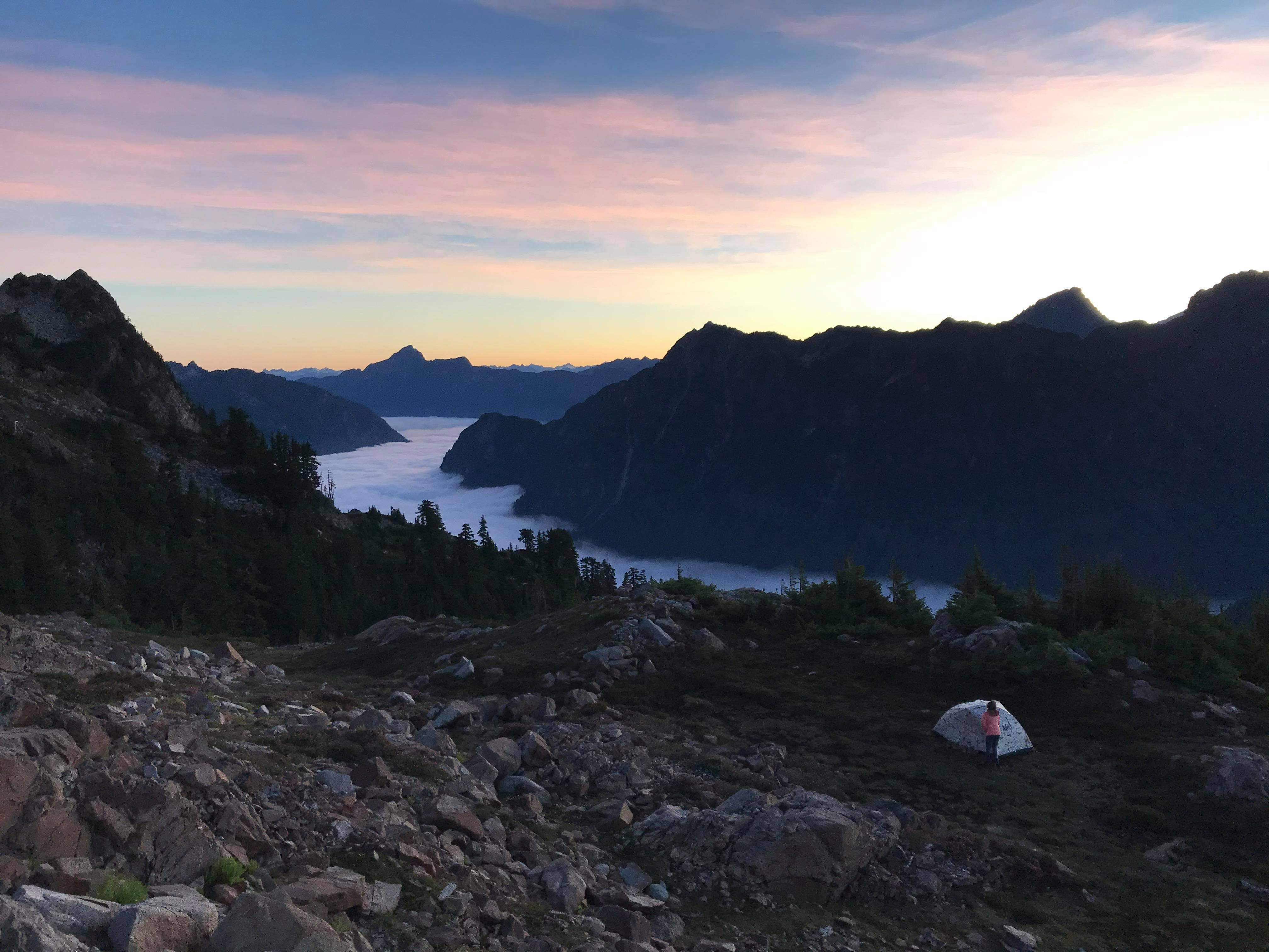 overlooking clouds in Gothic Basin